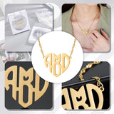 Heart Monogram Name Necklace Initials Charm Stainless Steel Choker