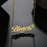 Personalized Heart Name Necklace Stainless Steel Nameplate Pendants