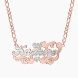 Custom Heart Nameplate Necklace 3D Pendant Hip-Hop Style Stainless Steel