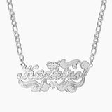 Custom Heart Nameplate Necklace 3D Pendant Hip-Hop Style Stainless Steel