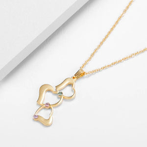 Personalized Heart Necklace With Birthstone Stainless Steel Name Necklace