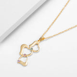 Personalized Heart Necklace With Birthstone Stainless Steel Name Necklace