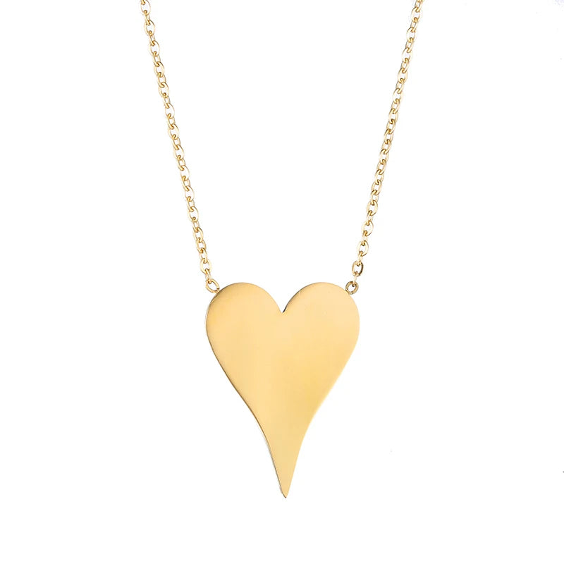 Personalized Heart Pendant Necklace Stainless Steel Name Necklaces