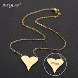 Personalized Heart Pendant Necklace Stainless Steel Name Necklaces