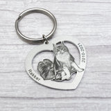 Personalized Heart Photo Keychain Picture Keychain Cat Keyring Birthday Gift