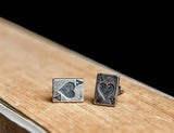 Personalized Heart Poker Cards Earrings 925 Sterling Silver Punk Style Jewelry