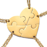 Personalized Heart Puzzle Necklace Engraved Sister Family Gift