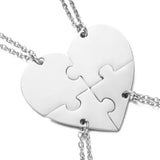 Personalized Heart Puzzle Necklace Engraved Sister Family Gift