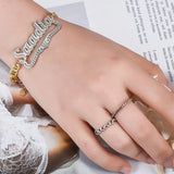 Personalized Heart Two Tone Name Bracelet Gold-plated Stainless Steel