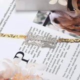 Personalized Heart Two Tone Name Bracelet Gold-plated Stainless Steel