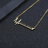 Personalized Heartbeat Name Necklace 18K Nameplated Rose Jewelry Gift