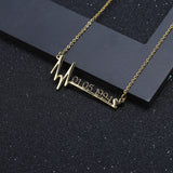 Personalized Heartbeat Name Necklace 18K Nameplated Rose Jewelry Gift