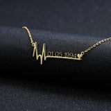 Personalized Heartbeat Name Necklace 18K Nameplated Rose Jewelry Gift