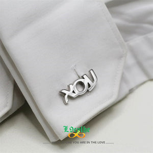 Hebrew Name Initial Silver Cufflinks Judaica Jewelry for Groom
