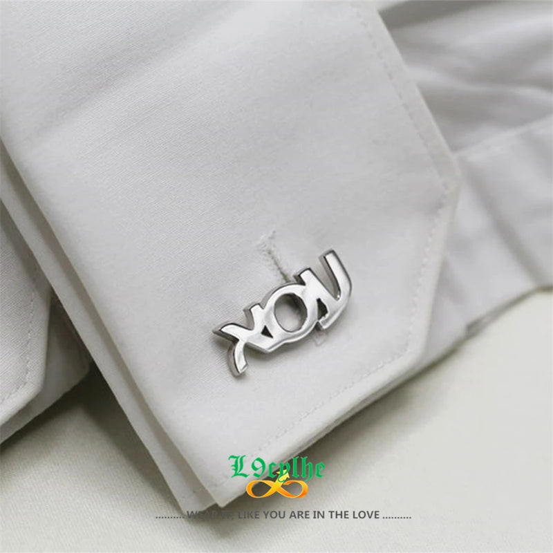 Hebrew Name Initial Silver Cufflinks Judaica Jewelry for Groom