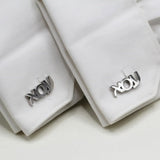 Hebrew Name Initial Silver Cufflinks Judaica Jewelry for Groom