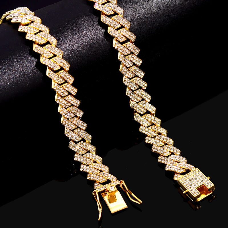 Custom Hiphop Letter Name Cuban Link Chain Necklace