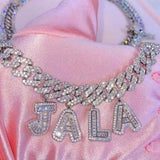 Custom Hiphop Letter Name Cuban Link Chain Necklace