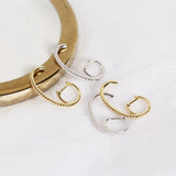 Crystal Cz Zircon 925 Silver Piercing Stud Earrings