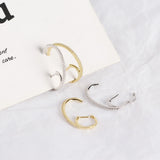 Crystal Cz Zircon 925 Silver Piercing Stud Earrings