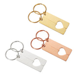 Custom Hollow Heart Keychain Engraved Couples Keyring