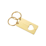 Custom Hollow Heart Keychain Engraved Couples Keyring