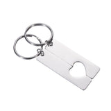 Custom Hollow Heart Keychain Engraved Couples Keyring