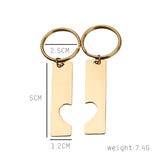 Custom Hollow Heart Keychain Engraved Couples Keyring