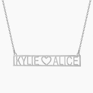 Custom Hollow Name Necklaces Roman Numeral Date Letters Necklace