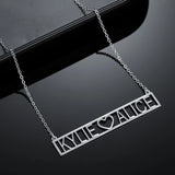Custom Hollow Name Necklaces Roman Numeral Date Letters Necklace