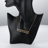 Custom Hollow Name Necklaces Roman Numeral Date Letters Necklace
