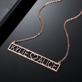 Custom Hollow Name Necklaces Roman Numeral Date Letters Necklace