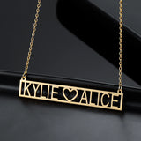 Custom Hollow Name Necklaces Roman Numeral Date Letters Necklace