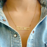 Personalized Roman Numeral Date Necklace Choker