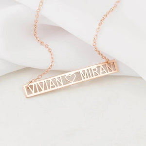 Custom Hollow Name Necklace Personalized Pendant Silver Plated Jewelry