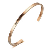 Engrave Name ID Cuff Bracelet - Stainless Steel Silver Bangle