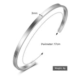 Engrave Name ID Cuff Bracelet - Stainless Steel Silver Bangle
