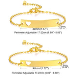 Engraved ID Heart Bracelet, Stainless Steel Chain