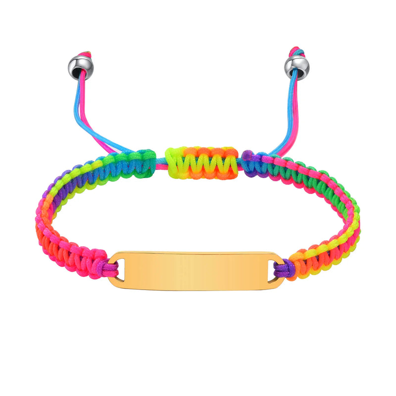 Personalized Baby Bracelet with Braided String Chain