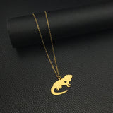 Personalized Iguana Necklace Lizard Charm Reptile Gift