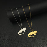 Personalized Iguana Necklace Lizard Charm Reptile Gift