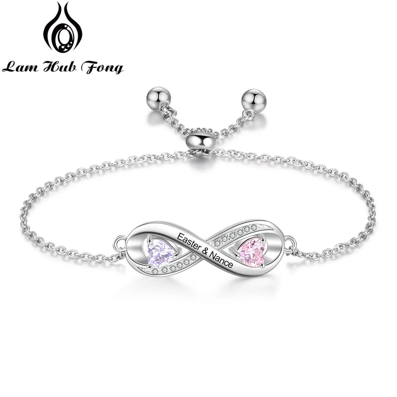 Personalized Infinity Bracelet Name DIY Birthstone Jewelry