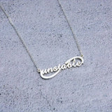 Personalized Infinity Name Necklace Stainless Steel Rose Letter Necklaces