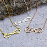 Personalized Infinity Name Necklace Stainless Steel Rose Letter Necklaces