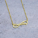 Personalized Infinity Name Necklace Stainless Steel Rose Letter Necklaces