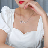 Personalized Infinity Laser Engraved Name Date Pendant Necklace for Women
