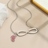 Personalized Infinity Laser Engraved Name Date Pendant Necklace for Women