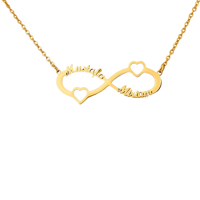Personalized Infinity Name Love Necklace Stainless Steel Jewelry