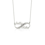 Personalized Infinity Name Necklace Date Pendant Stainless Steel