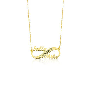 Personalized Infinity Name Necklace Date Pendant Stainless Steel